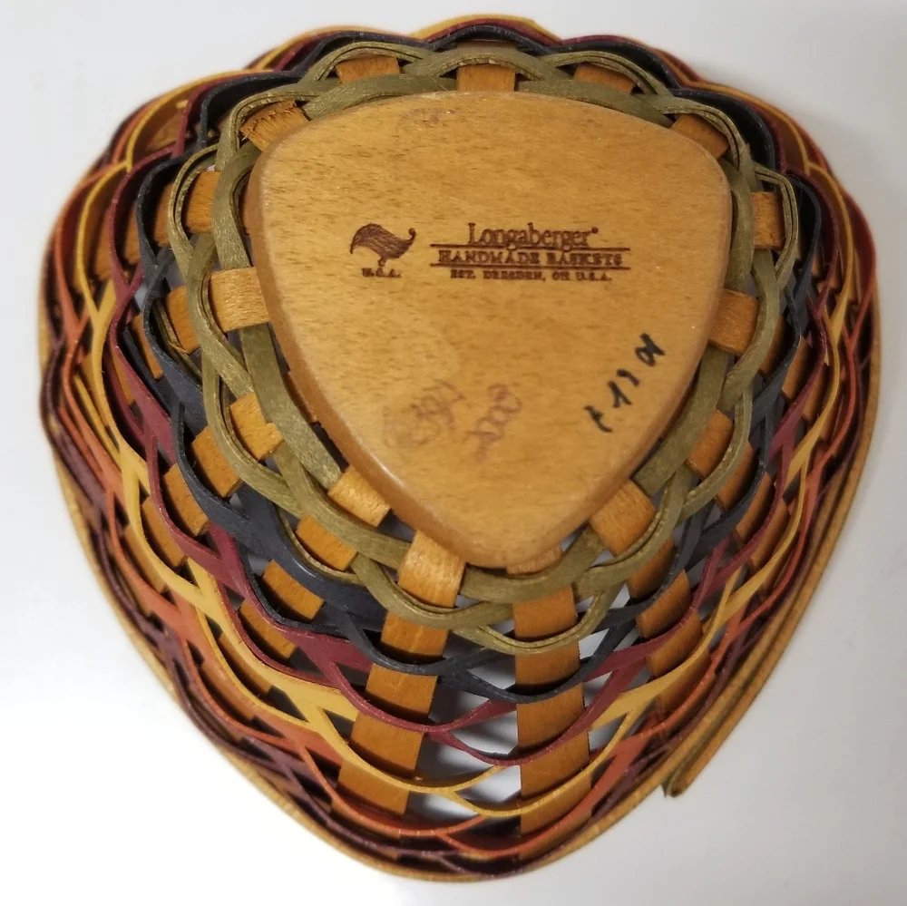 Longaberger Small Basket Set 3pc Brown & Multi Color